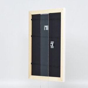 Efecto marco barroco de madera perfil 37 blanco 50x100 cm cristal acrílico