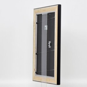 Efecto marco de madera perfil 95 negro 50x100 cm cristal normal