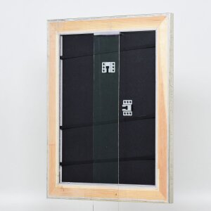 Efecto marco de madera perfil 95 plata 50x100 cm cristal acrílico