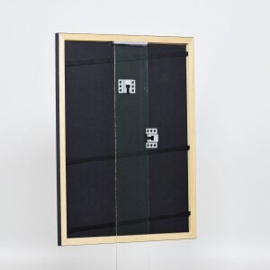 Efecto marco de madera perfil 38 gris 50x50 cm cristal antirreflejo