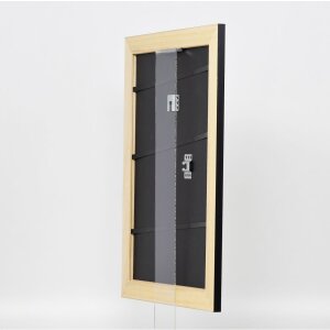 Efecto marco de madera maciza perfil 30 negro 50x50 cm cristal acrílico