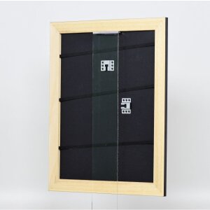 Efecto marco de madera maciza perfil 30 negro 50x50 cm cristal acrílico