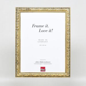 Efecto marco de madera perfil 94 oro 50x50 cm cristal antirreflejos