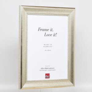 Efecto marco de madera perfil 95 plata 50x50 cm cristal antirreflejo
