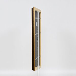 Efecto marco de madera perfil 21 nuez marrón 50x50 cm cristal de museo