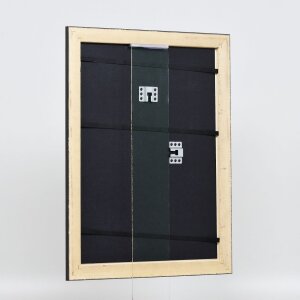 Efecto marco de madera perfil 94 negro 50x50 cm cristal de museo