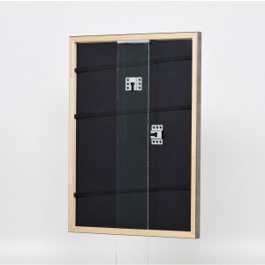 Efecto marco de madera perfil 2070 vidrio museo 50x50 cm plata