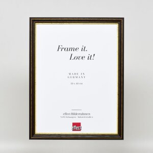 Efecto marco de madera perfil 21 nuez marrón 50x60 cm cristal antirreflejo