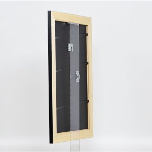 Efecto marco de madera maciza perfil 30 negro 50x60 cm cristal antirreflectante