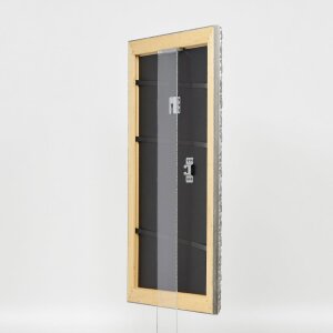 Efecto marco de madera perfil 94 plata 50x60 cm cristal antirreflejos