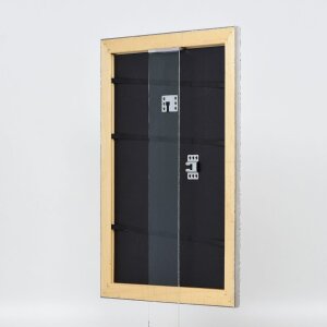 Efecto marco de madera perfil 94 plata 50x60 cm cristal antirreflejos