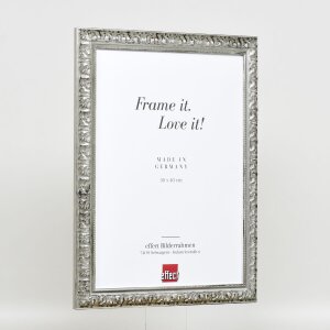 Efecto marco de madera perfil 94 plata 50x60 cm cristal antirreflejos
