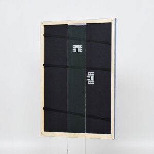 Efecto Marco de madera Perfil 32 gris-azul 50x60 cm Vidrio de museo