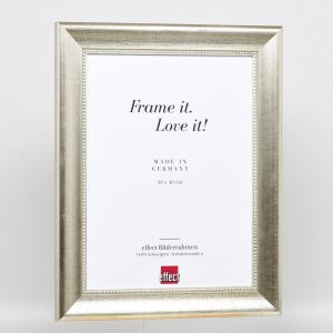Efecto marco de madera perfil 95 plata 50x65 cm cristal antirreflejos