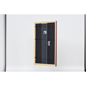 Efecto marco de madera perfil 38 marrón 50x65 cm cristal de museo