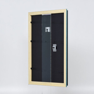 Efecto Marco de madera Perfil 21 azul 50x70 cm Cristal normal