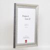Efecto marco de madera maciza perfil 28 plata 50x70 cm cristal de museo