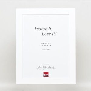 Efecto marco de madera maciza perfil 30 blanco 50x75 cm cristal de museo