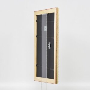 Efecto marco barroco de madera perfil 37 plata antigua 50x75 cm cristal de museo