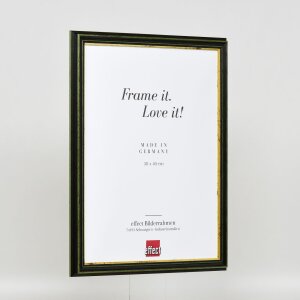 Efecto marco de madera perfil 21 verde 59,4x84,1 cm cristal de museo