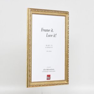 Efecto marco barroco de madera perfil 37 plata antigua 59,4x84,1 cm cristal de museo