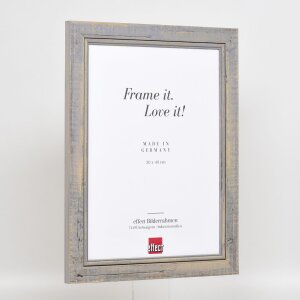 Marco de madera maciza efecto 2240 gris 59,4x84,1 cm cristal de museo