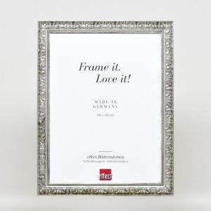Efecto marco de madera perfil 94 plata 59,4x84,1 cm cristal de museo