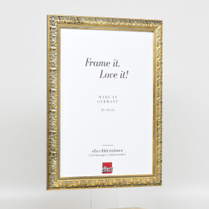 Efecto marco de madera perfil 94 oro 59,4x84,1 cm cristal de museo