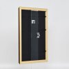 Efecto marco de madera perfil 21 nuez marrón 60x60 cm cristal antirreflejo