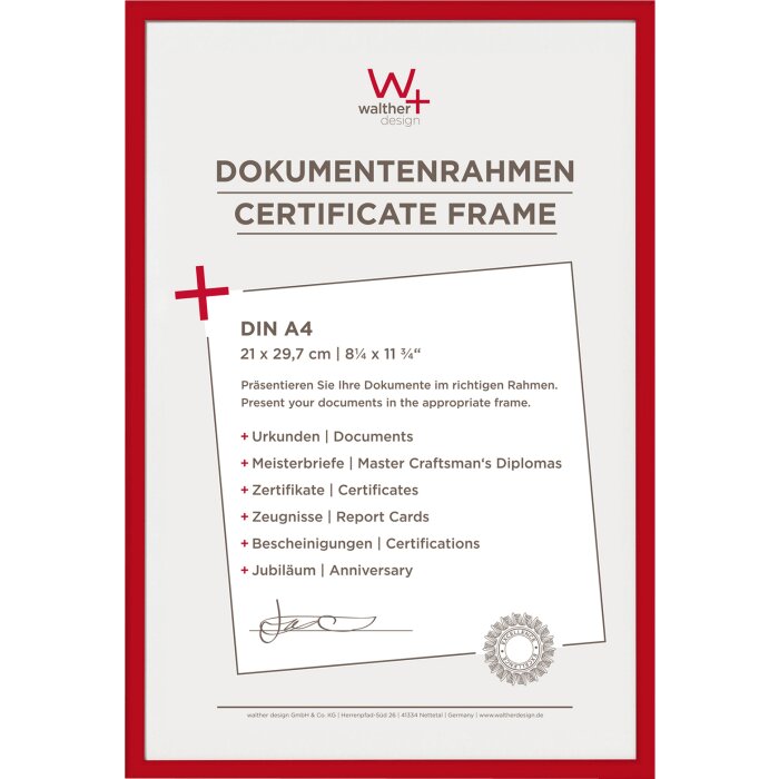 Walther Marco de plástico new lifestyle 21x29,7 cm din a4 rojo