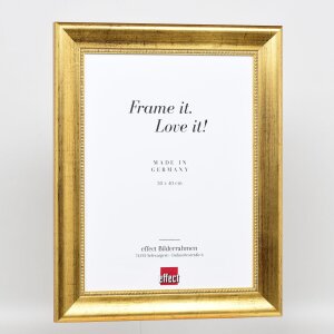 Efecto marco de madera perfil 95 oro 60x60 cm cristal antirreflejos