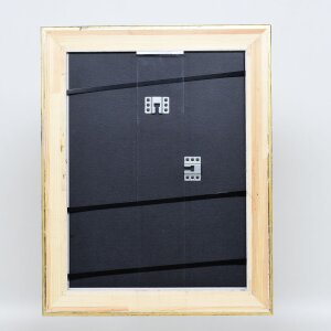 Efecto marco de madera perfil 95 oro 60x60 cm cristal acrílico