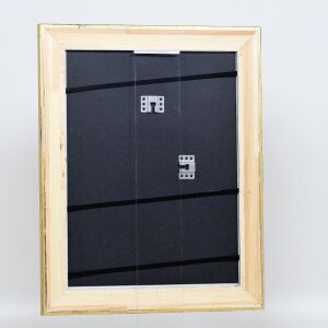 Efecto marco de madera perfil 95 oro 60x60 cm cristal acrílico