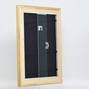 Efecto marco de madera perfil 95 oro 60x60 cm cristal acrílico