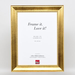 Efecto marco de madera perfil 95 oro 60x60 cm cristal acrílico