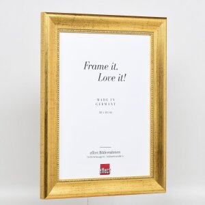 Efecto marco de madera perfil 95 oro 60x60 cm cristal acrílico