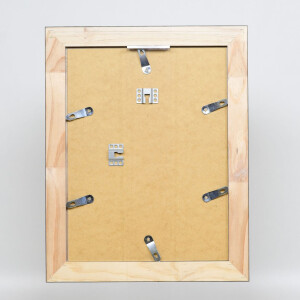 Efecto marco de madera maciza perfil 28 plata 60x60 cm cristal de museo