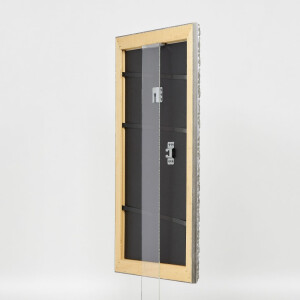 Efecto marco de madera perfil 94 plata 60x90 cm cristal acrílico