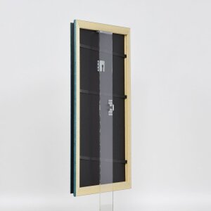Efecto marco de madera perfil 21 azul 60x90 cm cristal de museo