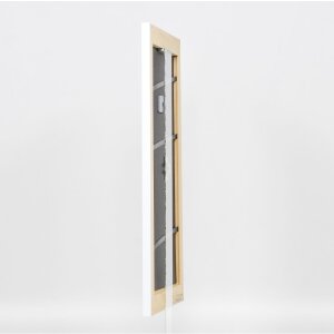 Efecto marco de madera maciza perfil 30 blanco 60x90 cm cristal museo