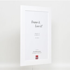 Efecto marco de madera maciza perfil 30 blanco 60x90 cm cristal museo