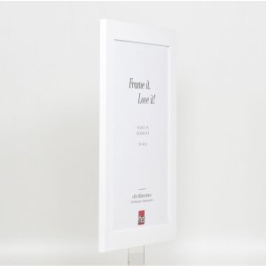 Efecto marco de madera maciza perfil 30 blanco 60x90 cm cristal museo