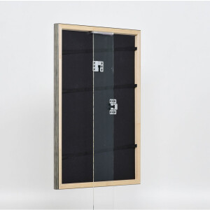 Efecto Marco de Madera Perfil 2070 Vidrio Museo 61x91,5 cm plata