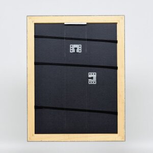 Efecto marco de madera perfil 94 plata 61x91,5 cm cristal de museo