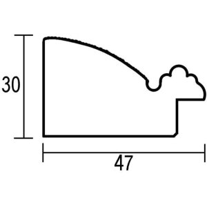 Efecto marco de madera maciza perfil 28 plata 62x93 cm cristal acrílico
