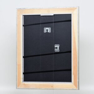 Efecto marco de madera perfil 95 plata 62x93 cm cristal antirreflejo