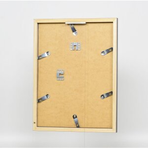 Marco de madera Top Cube 62x93 cm cristal de museo platino