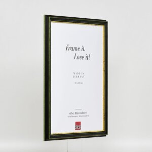 Efecto marco de madera perfil 21 verde 62x93 cm cristal de museo