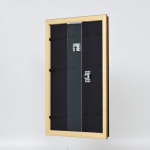 Efecto marco de madera perfil 21 marrón nuez 62x93 cm cristal de museo