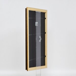 Efecto marco de madera perfil 21 marrón nuez 62x93 cm cristal de museo